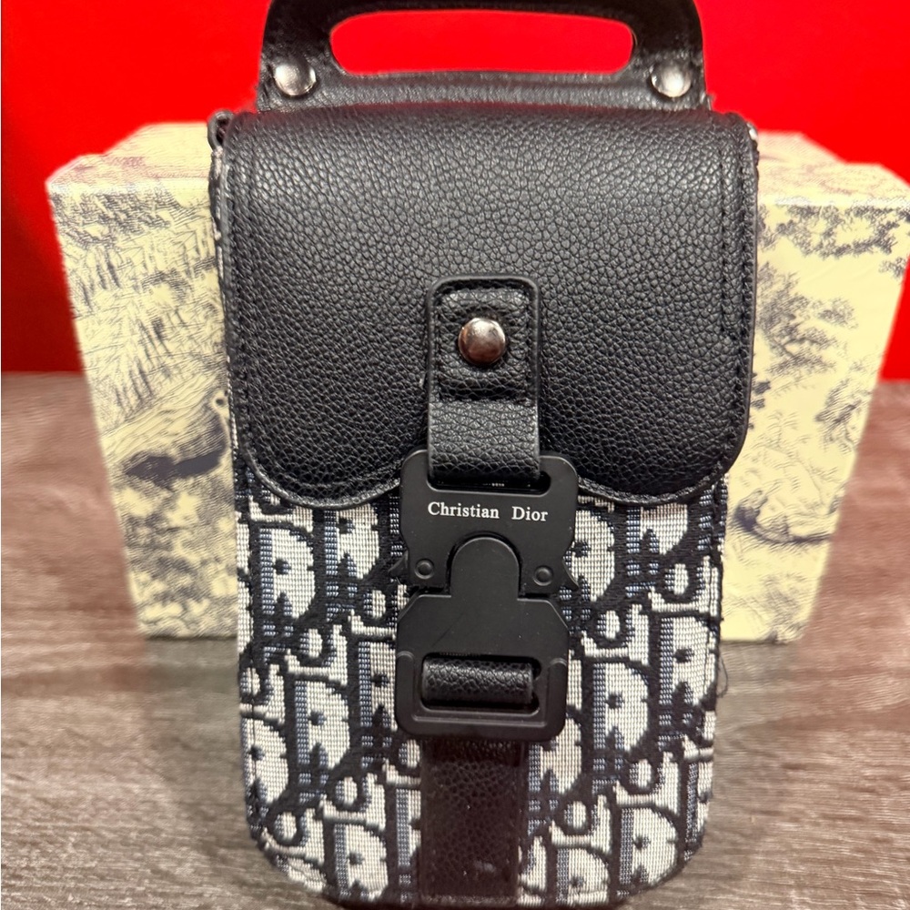 Black and White Monogram Pouch